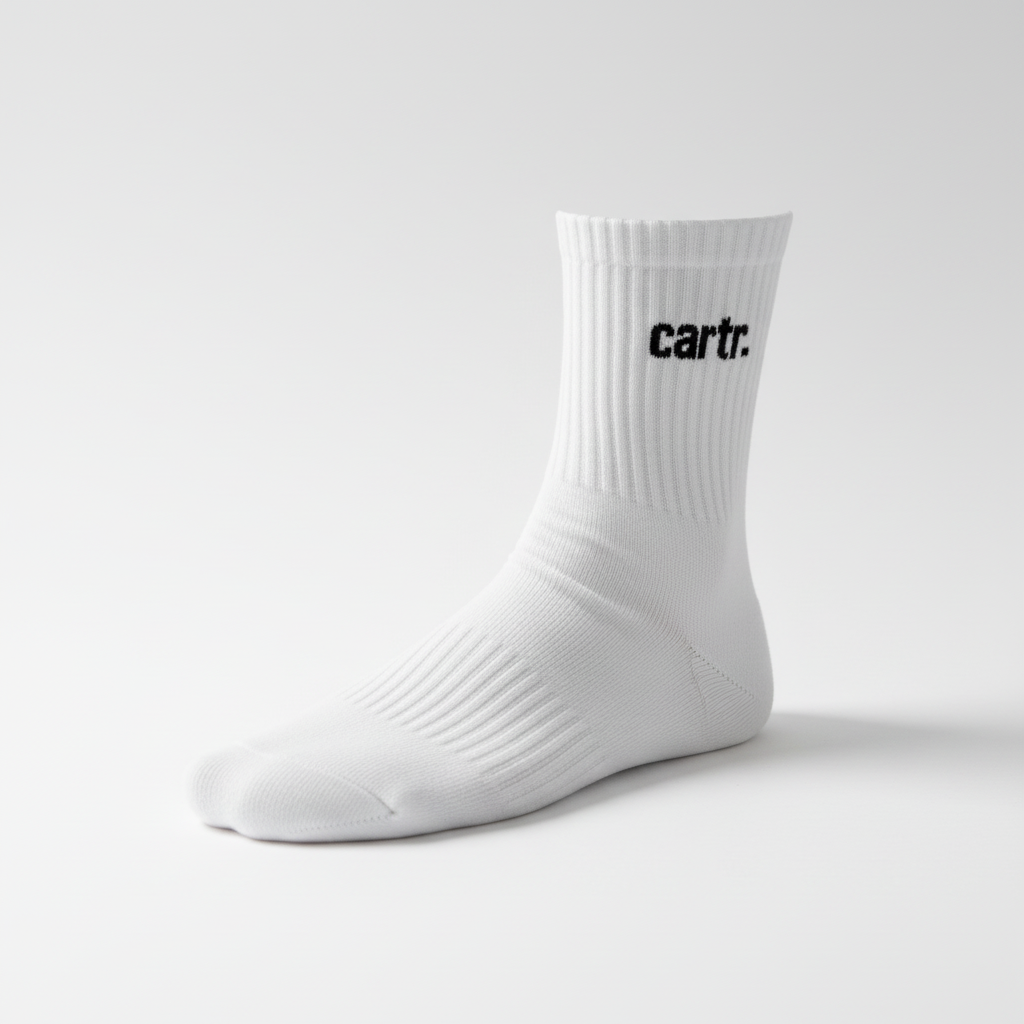 Cartr socks branding detail
