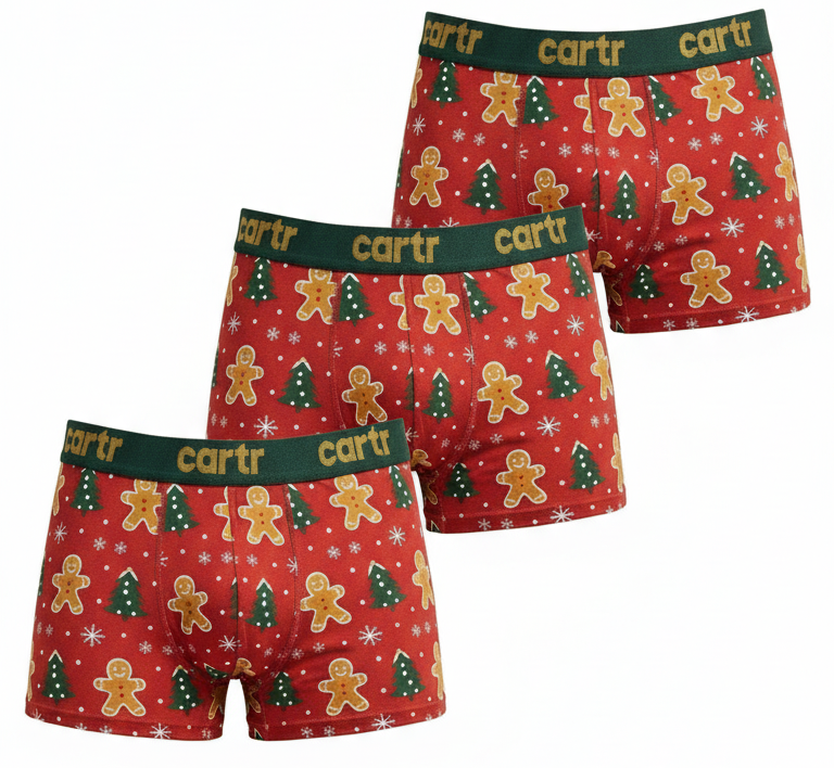 Cartr Cotton Stretch Boxer Brief 3 Pack- Christmas Edition